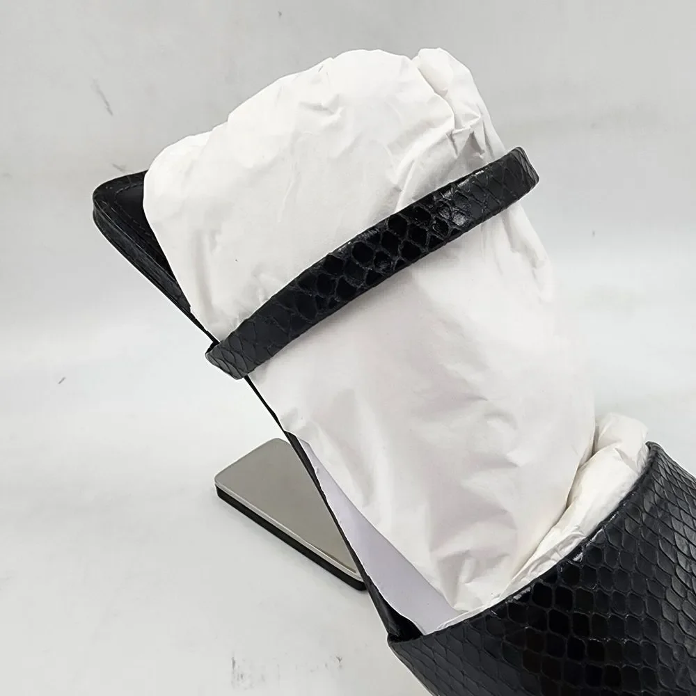 Cult Gaia Rene Cantilevered Sandals Women's 38.5 Black Iron Heel + - Picture 11 of 15